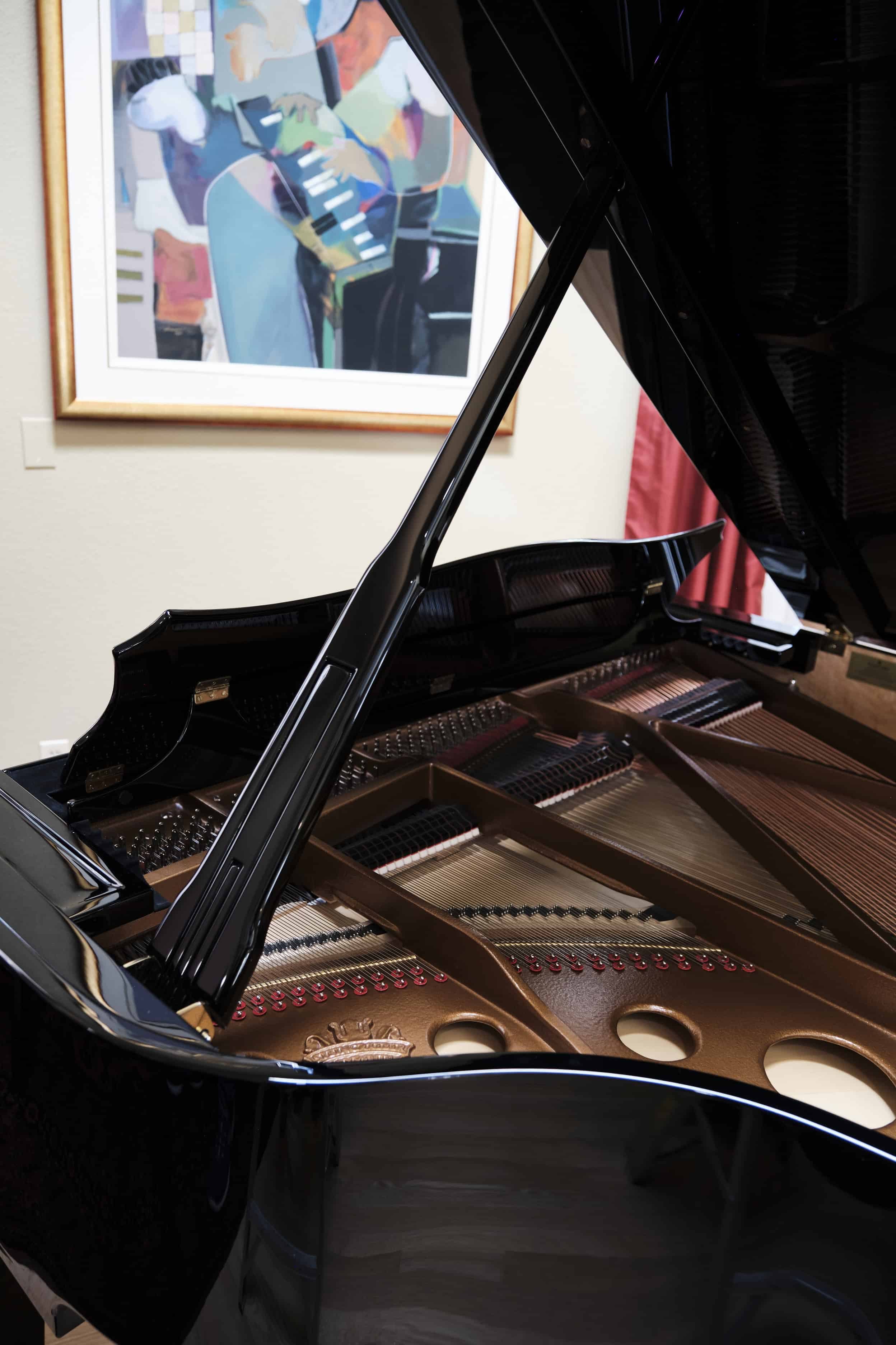 Side view of the Steingraeber Model 168 grand piano