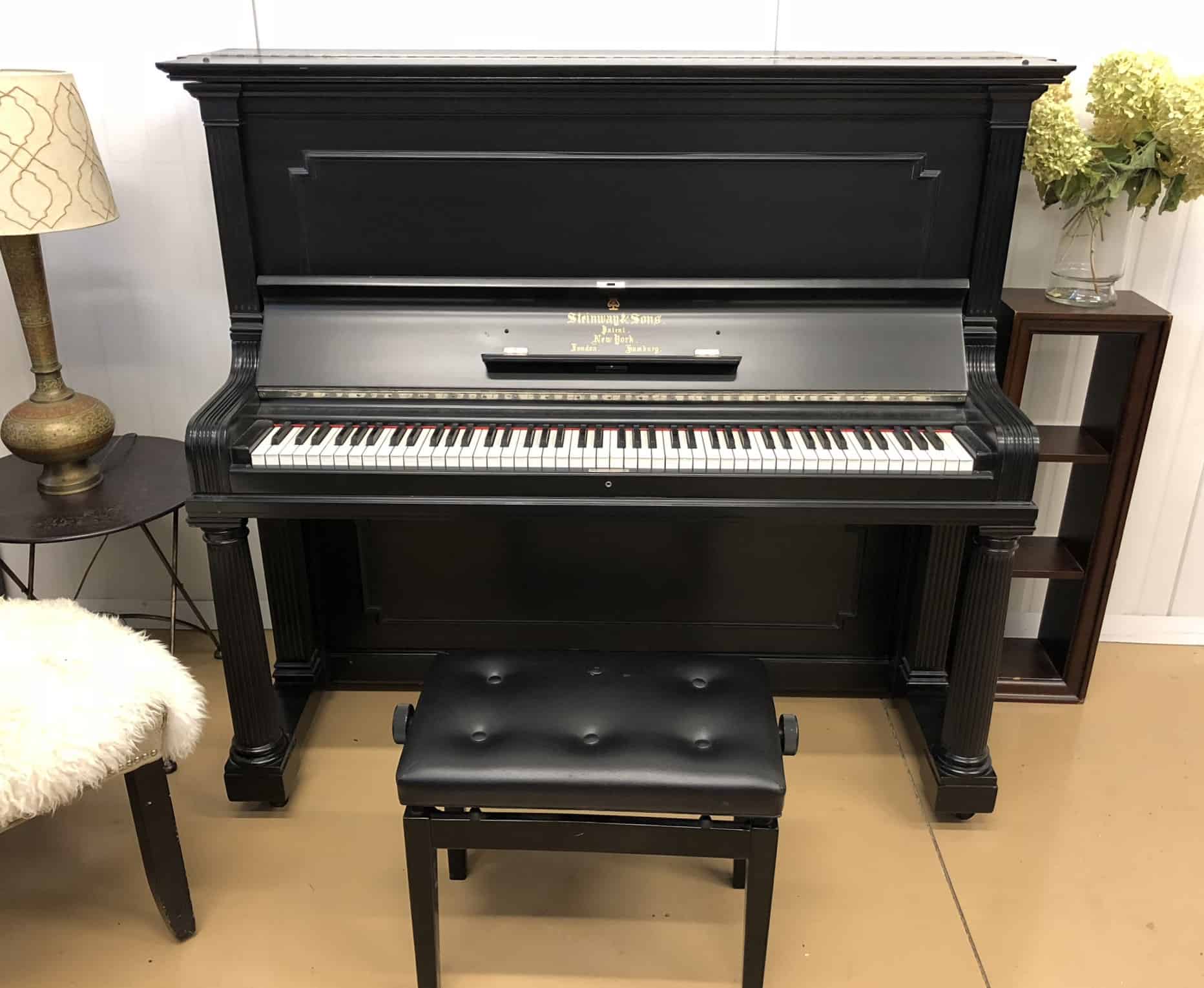 Ornate 1899 Steinway Model I upright piano