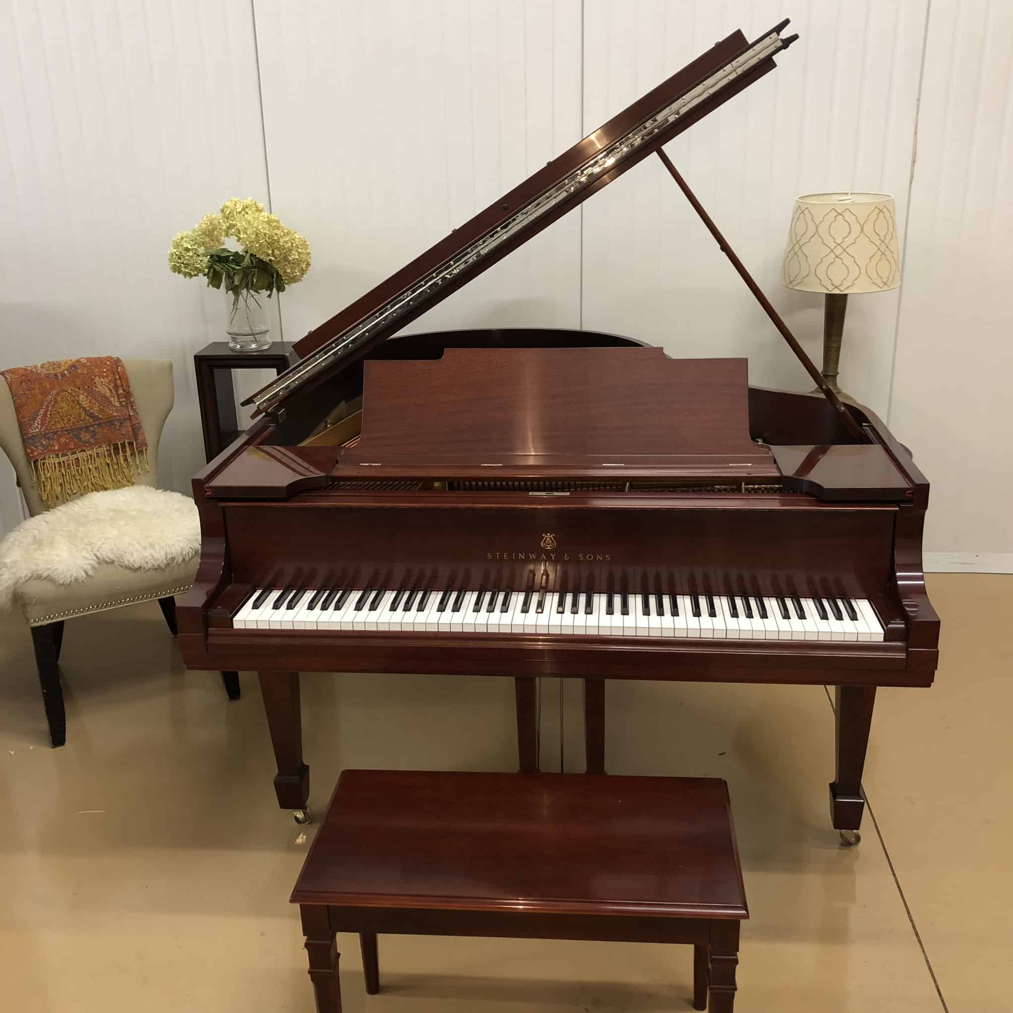 Restored 1925 Steinway Model M in lustrous mahogany